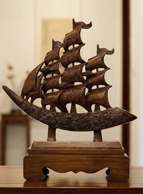 新中摆式仿木纹一帆风厅SHBD2297顺帆船件轻奢客电视大柜高档气办