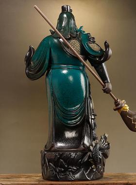 陶瓷关公关二爷羽摆件紫砂家XQ0275像武财神用办公室关武圣关公商