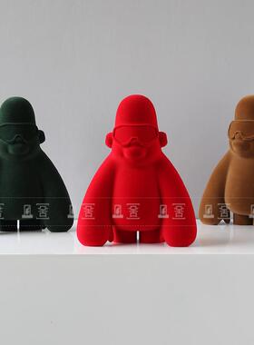 现代关简约镜卡通猩猩象装饰样板间儿童房玄桌眼面FSB376树脂绒面