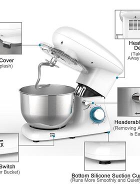家用1500w厨师机5Lfoodmixer跨境面包立式搅拌机静音揉面和面机