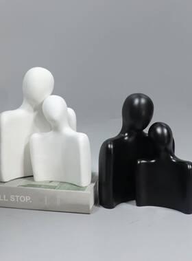 创意抽象树设脂工艺品拥抱人物摆件装饰摆客品厅-电视柜桌面雕像