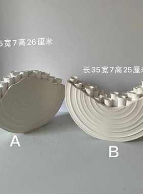 乔迁客厅现代艺术白色多孔陶瓷花瓶花器摆件售楼处会所样板房饰品