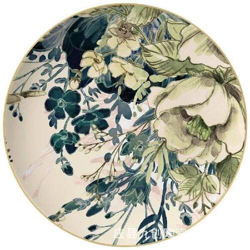 Creative Retro Flower Plate Western Pasta Plate Household - 图3