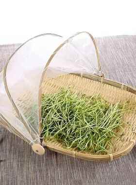 竹筐馒头筐防虫防苍蝇竹编筛子农家竹编制品椭圆簸箕晒菜神器果篮