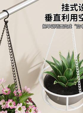 简约铁艺吊篮花盆挂架吊兰悬挂架多肉挂篮绿萝花盆悬挂式阳台花架