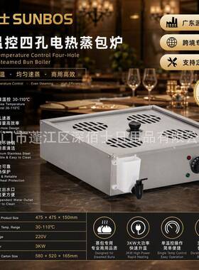 温控四孔电热蒸包炉商用台式小笼包蒸炉早餐店蒸饺子烧麦不锈