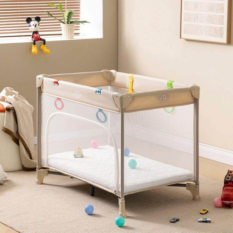 折叠婴儿床移动游戏可折叠便携式围栏多功能新生儿拼接大床宝宝,淘宝优惠券,粉丝福利购,淘宝优惠卷