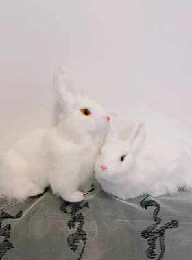 仿真兔子道具小白兔中秋玉兔古风摄影写真拍照走秀模型毛绒摆件