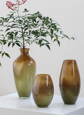 简约中式小口渐变纹手工创意花瓶鲜花餐桌玄关居家吊钟马醉木花瓶