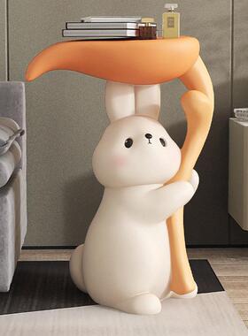 大型兔子茶几落地摆件托盘收纳客厅电视柜沙发旁床头乔迁新居礼物