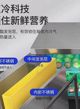 冷藏台商用冰柜平面冷藏展示柜冰柜双温冷柜厨房不锈钢保鲜柜