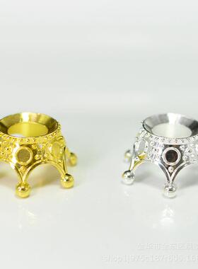 新款皇冠锌小号合金水晶球底座摆件水晶球玉石装饰品桌面居家摆件