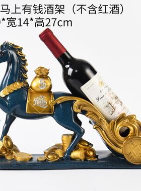 正品招财马有摆件艺品马红架摆件酒柜装饰品家用客厅工马酒架马上