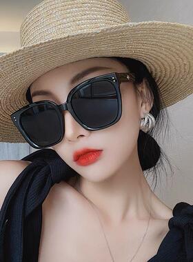 2024新款韩版高级感ins白色偏光墨镜女网红眼镜大脸显脸小太阳镜