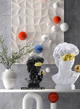 大卫雕塑件玻璃钢术抽象人物样摆板房客厅创意居艺装饰雕TZ-024家