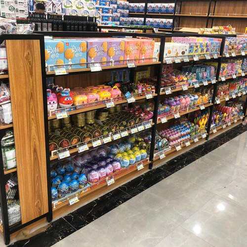商超货架 钢木货架日用百货 便利店货架陈列架多层单双面中岛展柜 - 图3