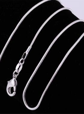 1MM 925 Sterling Silver Chain Fashion Sliver Necklace High Q