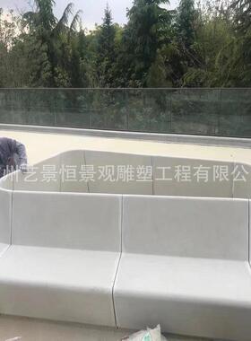 户外广场公园圆形造型玻璃钢树池座椅发光泰科石坐凳
