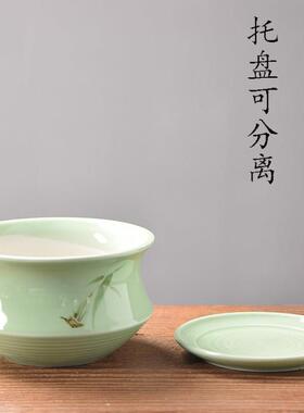 青瓷多肉花盆蝴蝶兰专用带托盘大号陶瓷兰花室内吊兰绿植清仓盆栽