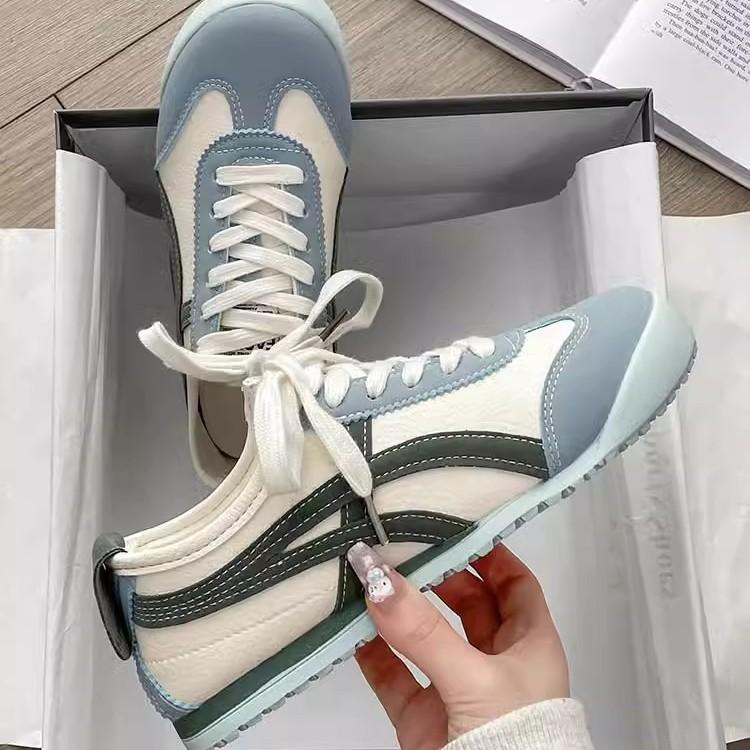 奶油粉薄款德训鞋女2025秋季平底休闲运动鞋高颜值阿甘鞋百搭女鞋 - 图2