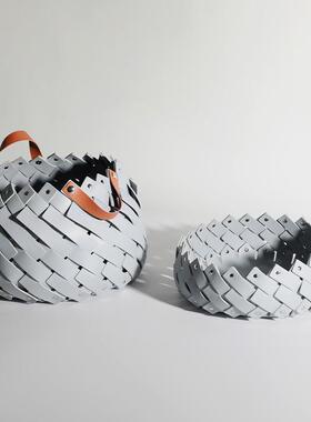 现代轻奢北欧风DY200757创意房皮革编制收纳筐收样装板饰衣帽间纳