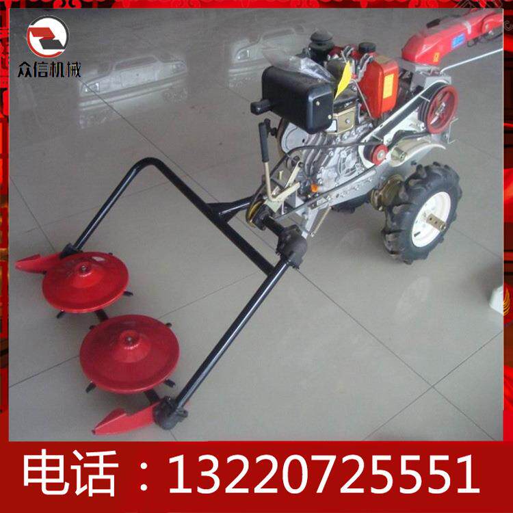 Equipped with walking tractor, micro tillage set, round UFZ lawn mower, weeding wheel, front lawn mower machine