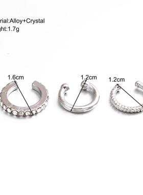 欧美耳夹 inlaid diamond earring earless holes Ear bone clip