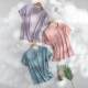 ແມ່ຍິງ modal summer ບາງໆສັ້ນ pajamas summer ice silk cotton top loose single piece T-shirt home wear