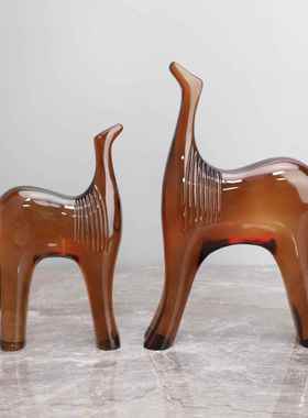 现代创件棕马树脂术摆样板间电视柜玄关客厅茶艺几IQS家居软意装