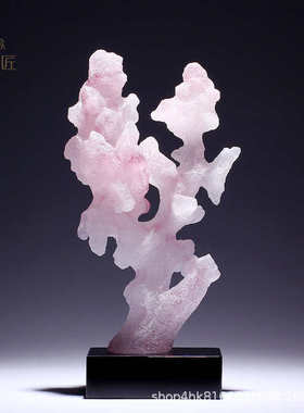 新中式抽象创意太湖石琉璃摆件样板间书房书柜电视柜酒店软装摆设