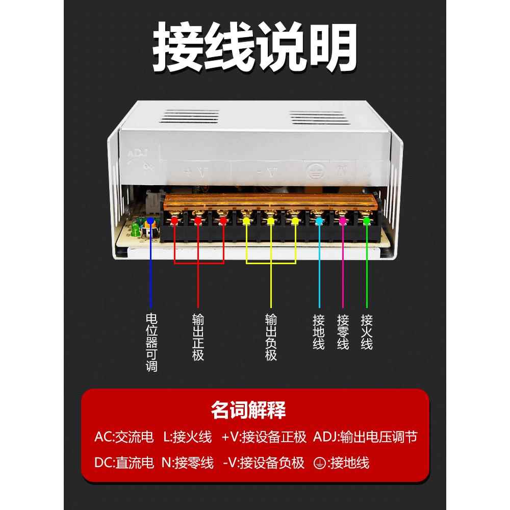 220变转24v12v5伏48vLED灯带直流开关电源盒监控5a10a20a30变压器 - 图2