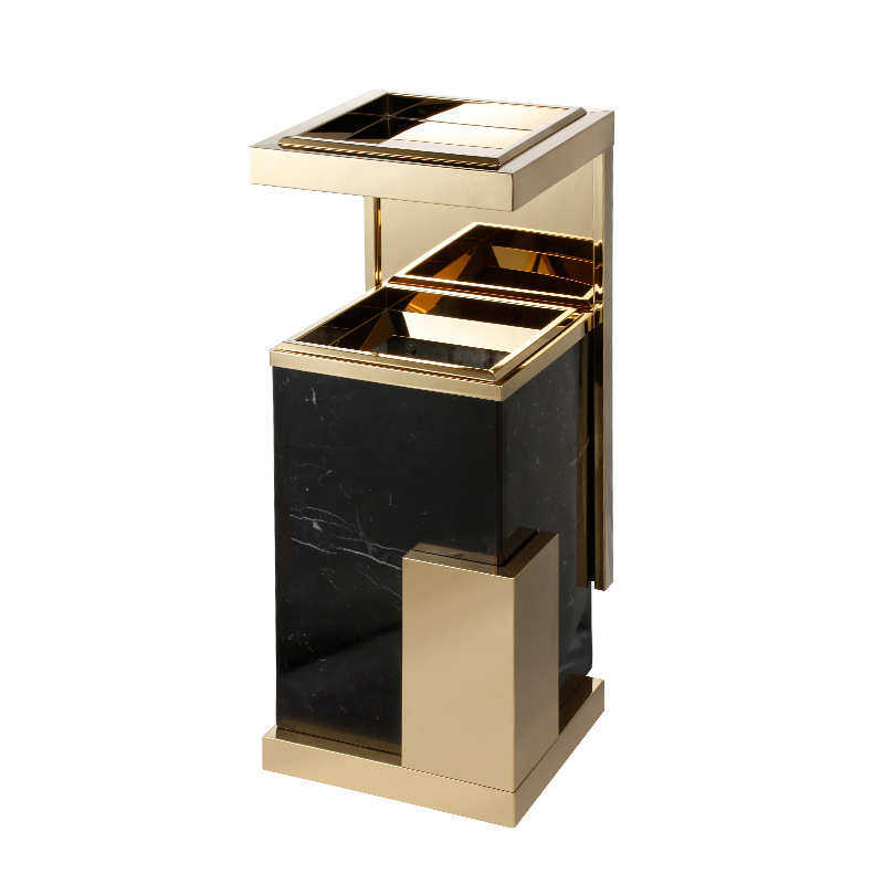 优雅大理石烟灰桶酒店大堂垃圾桶带烟灰缸至尊不锈钢大厅电梯口桶,淘宝优惠券,粉丝福利购,淘宝优惠卷