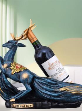 创欧式意鹿拉车红酒厅架摆件简约BKD3013现代客电视酒柜饰品装餐