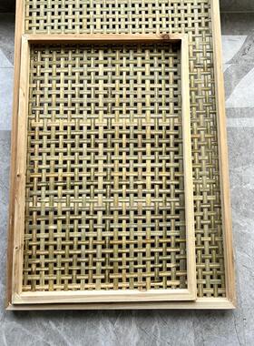 长方形竹筛子簸箕晾晒竹编制品家用竹筐方框传统手工编托盘竹青皮