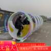 Outdoor stainless steel dynamic cycling fountain, colorful luminous bicycle park night lighting device