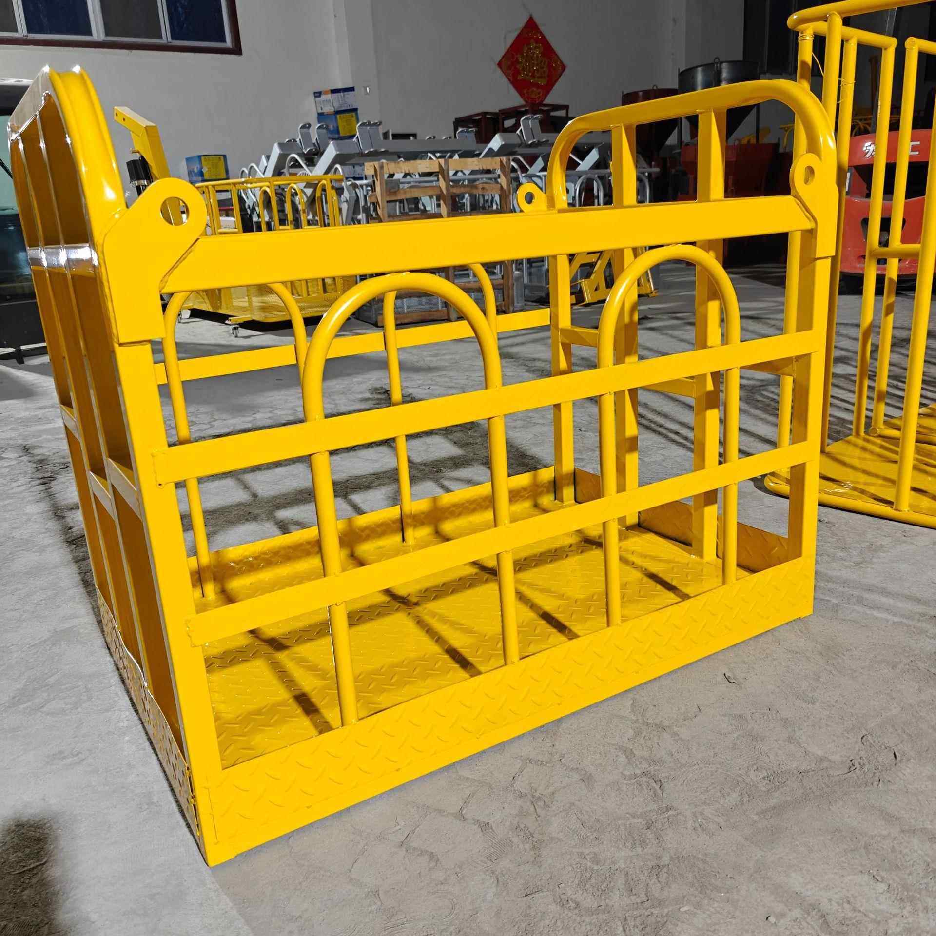 高空载物吊篮 60度可旋转内外开门 吊车施工吊篮 - 图1