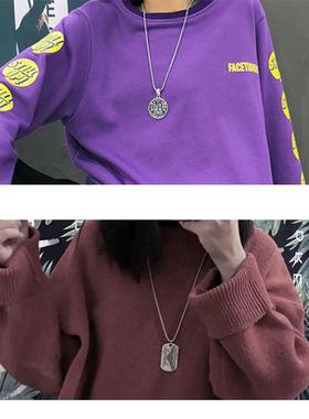 儿童项链男孩脖子配饰潮嘻哈风吊坠女童搭配衣服街头街舞时尚链子