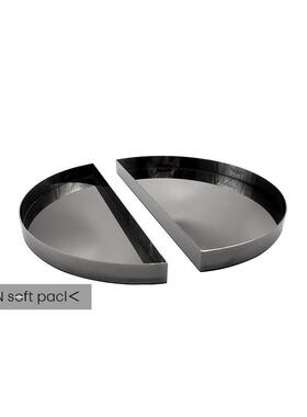 北欧不锈钢轻奢托盘客厅茶几餐台水果盘子创意亚克力收纳盆装饰品