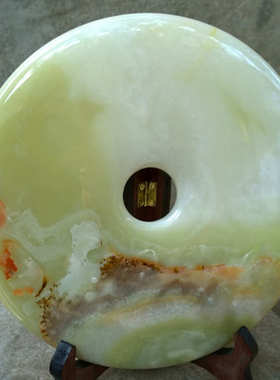 玉器工艺品  阿富汗玉平安扣摆件客厅新居摆饰品