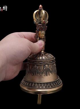 欧斯特五股金刚铃杵室内家用彩珠镶嵌普巴金刚橛桌面铜摆饰