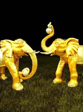 发光仿真大象景观灯光节摆件玻璃钢雕塑装饰户外动物落地模型亮化