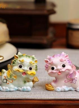 卡通招财貔貅汽车小件麒麟可爱送礼物桌面办公客厅家居装饰品摆件