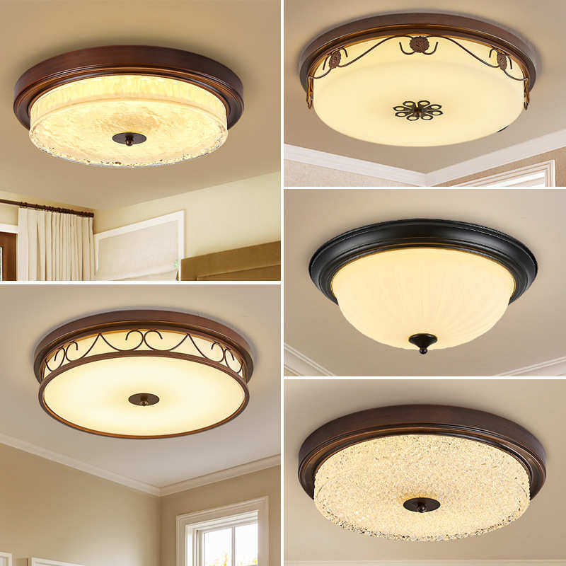 美式吸顶灯卧室灯复古阳台灯房间灯欧式客厅过道护眼主卧圆形灯具,淘宝优惠券,粉丝福利购,淘宝优惠卷