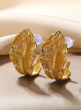 Fashion Heart Geometric Earrings For Women Gold Color