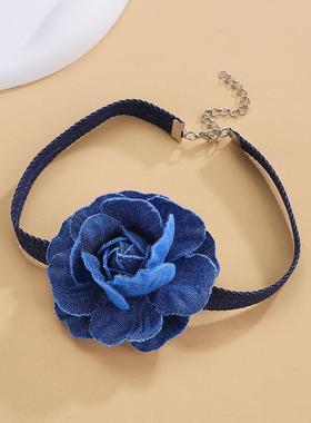 chocker玫瑰花跨境复古项链项链