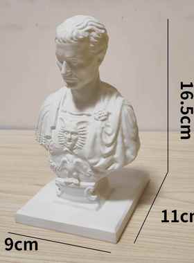 新款跨境3d仿真人物雕塑凯撒笔筒办公桌面创意装饰摆件树脂雕像