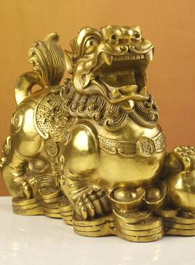 铜貔貅摆件一对皮丘招财家居摆设金属工艺品 铜器铜雕塑