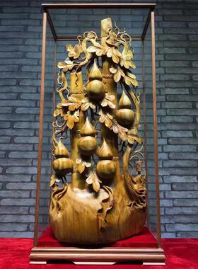 崖柏根雕木雕摆件手把件金丝楠木达摩观音弥勒佛财神实木家居客厅