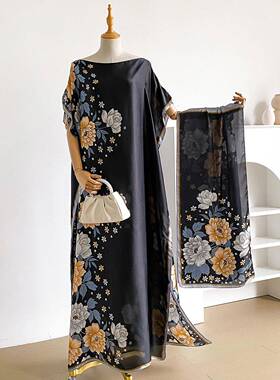 Women Print Shawl Set Lightweight Silky Casual Scarf