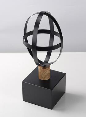 创意现代意式实木铁艺帽托样板房软装搭配家居衣帽间艺术饰品摆件